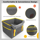 ThreeDokke Dog Car Seat for Small Dogs, Fuzzy Dog Car Seat Up to 25lbs Stable, Waterproof, Foldable with Clip-On Safety Leash, Pet Booster Seat Suitable for Front and Rear Seats