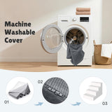 Dog Steps for Bed, 18" H Dog Stairs for Small Dogs, 4-Tier Pet Stairs with Washable Cover, Non-Slip Pet Steps for Dogs to Get On Bed