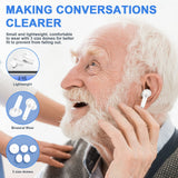 Wireless Rechargeable Hearing Aids with Noise Cancelling, Charging Case, and One Button Volume Control for Seniors and Adults. No Whistling, 3 Ear Dome Sizes Included