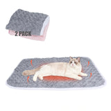 SUPRIY 2-Pack (Pink + Gray) Self-Warming Cat Mat Self-Heating Dog Mat Warm Pet Pad Reflective Heating Pet Bed Waterproof and Washable Suitable for Dog Cat Bed Cage Mats Blanket (Medium19x27.5IN)