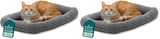 Furhaven Dog Bed for Extra Small Dogs & Indoor Cats, 100% Washable, Sized to Fit Crates - Sherpa Fleece Bolster Crate Pad - Gray, Extra Small (Pack of 2)