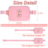 Uygafly Christmas Gifts for Girls Teen,Belt Bag for Women Girls Initial Crossbody Bag Waist Packs Teens Fanny Pack,Personalized Accessories for Preppy Cute Stuff Gifts for Teens Girls Kids | Peach,C