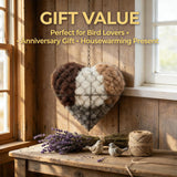 Rtwxi Handmade Fiber Bird Nesting Heart, Alpaca Fiber Bird Material House, Hummingbird Houses Nester Winter Shelter Nature, Garden Art Birdhouse, Outside Gifts for Birds Lovers (1)