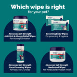 Vetnique Dermabliss Dog Face Wipes - Medicated Chlorhexidine Wipes for Dogs with Wrinkles, French Bulldog, English Bulldog Dog Grooming Wipes Cleaning & Deodorizing Dog Wipes