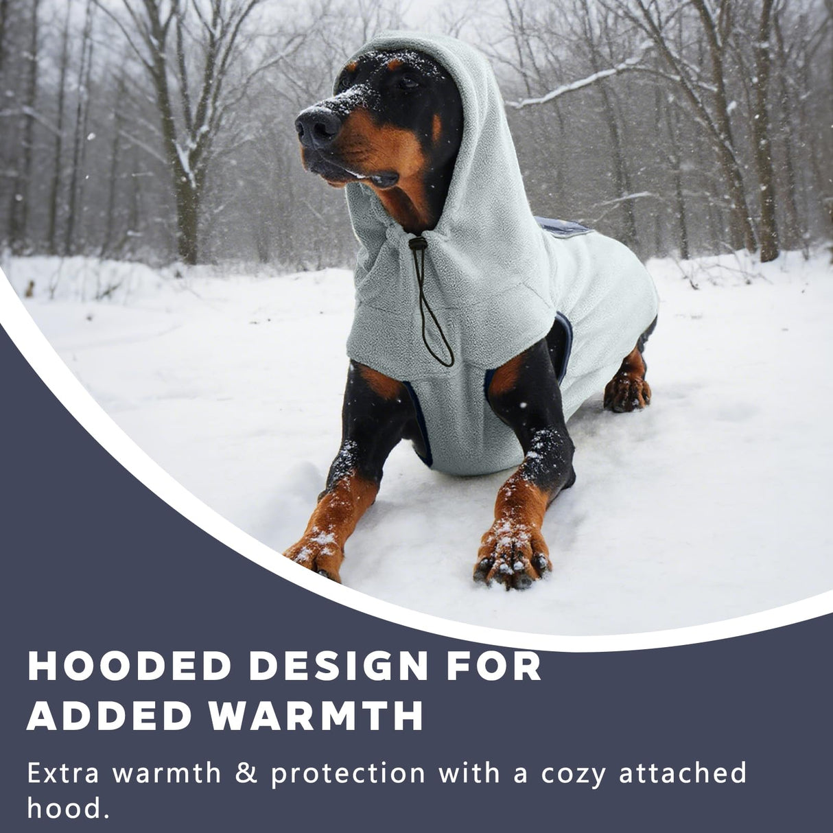 IECOii Great Dane Fleece Dog Sweater, Extra Large Dog Sweater with Leash Hole, Flexible & Good Stretchy Fit for Giant Breeds, Warm Turtleneck Sweatshirt Vest for Big Dogs, Machine Washable, Blue, 4XL