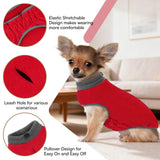 Queenmore Dog Sweater,Soft Fleece Vest Pullover Dogs Jacket with Elastic Stretchable,Warm Winter Dog Coats Cold Weather Doggy Dachshund Sweaters for Small Dogs Cats Boy or Girl (Red, L)