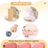 Fvkind Human Dog Bed for Adults with Blanket and Pillow, 71"x51"x12" Washable Orthopedic Size, Faux Fur Removable, Cozy Large Present, Pink