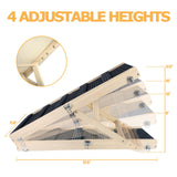 Aitakatta Adjustable Dog Ramp, Portable Folding Pet Ramp, 32" Long Wooden Pet Ramp for Bed with Non-Slip Traction Mat for Small Dogs, Dog Climbing Ladder for Sofa, Bed, Couch,Car(LGPT1,Gray)