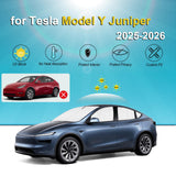 KMF 8pcs Full Thicken Sun Shades for 2025 2026 Tesla Model Y Juniper Accessories, Tesla Y Privacy Car Window Covers for Windshield Side Rear, UV Block and Blackout for Camping Outdoor