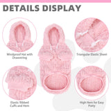 KOOLTAIL Fuzzy Dog Sweater Hoodie for Small Medium Large Dogs, Soft Fleece Pet Clothes Sweatshirt with Leash Hole, Warm Winter Dog Sherpa Jacket Snuggie Cold Weather Coat for Puppy Cats Girl, Pink L