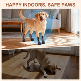 BEAUTYZOO Waterproof Dog Shoes for Winter Cold Weather, Anti-Slip Dog Socks Boots & Paw Protectors, Zipper Dogs Booties to Prevent Licking, Indoor Outdoor Reflective for Small Medium Large Senior Dogs
