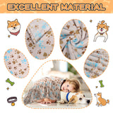 Rezutan Dog Blanket for Large Dogs, Upgraded 3 Pack Dog Cat Flannel Blankets Washable, Soft Pet Mat Throw Cover Suitable for Kennel Crate Bed, Cute Paw Pattern, Beige, 31" x 41"
