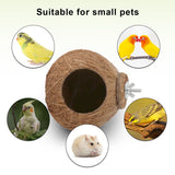 Hypeety Pet Bird Breeding Nest Coconut House Swing Ladder Toys Parrot Parakeets Finches Hamster House Natural Nest Lovebird Cage Hanging Swing Perch (C:Coco Cage Perch Toy)