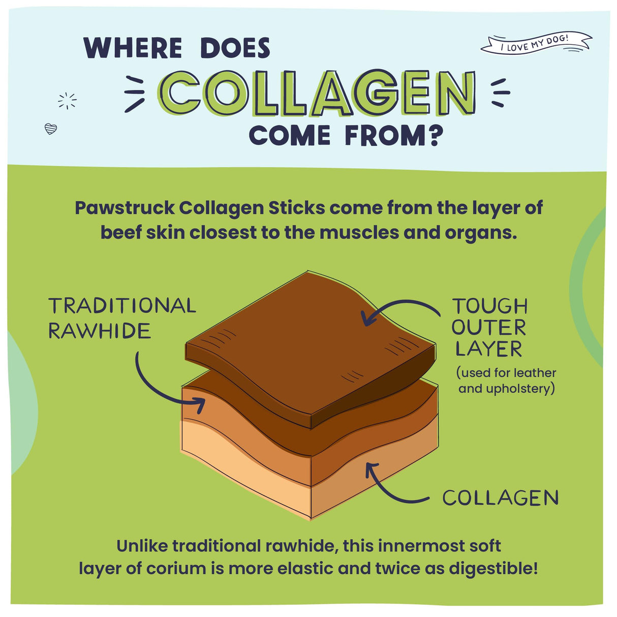 Pawstruck All Natural 11-12" Roasted Collagen Sticks for Dogs – Low Odor & Long-Lasting Bully Stick & Rawhide Alternative, Single Ingredient, Vet Approved – 5 Pack