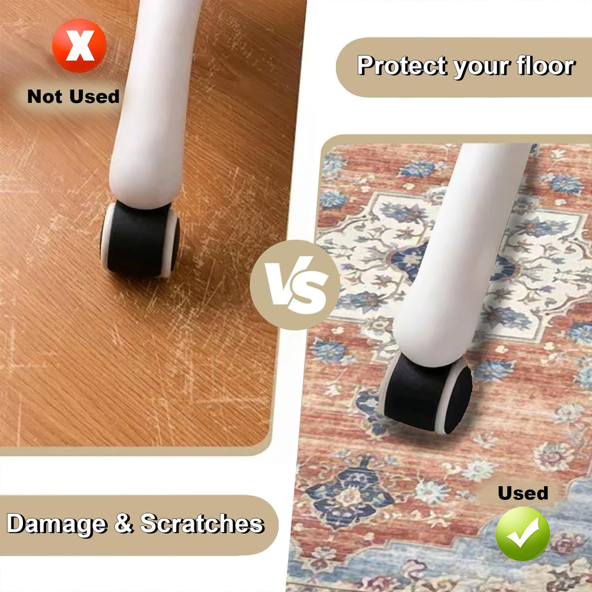 LYEMAT Chair Mat for Hardwood Floor, 36"x48" Under Office Desk Mat for Rolling Computer Chair, Anti-Slip 1/5" Thick Hard Floors Area Rug for Home Office