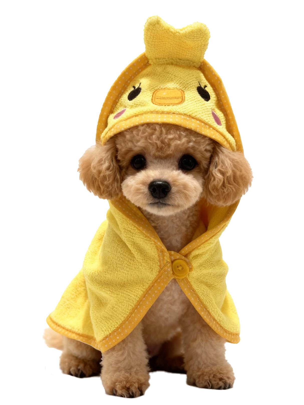 IOICYBF Dog Hooded Bathrobe Towel, Fast Drying Bath Towel Absorbent Warm Blanket Yellow S
