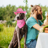 Yewong Pet Pink Cowboy Hat Costume Accessory Set Dog Cat Size Pink Cowgirl Princess Hat with Crown Tiara Bandana/Scarf for Cat Puppy Western Costume Daily Wearing Photo Props (Set A)