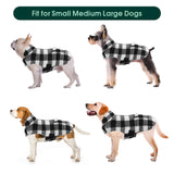 Kuoser Dog Winter Coat, Windproof Dog Fleece Jacket British Style Plaid Cold Weather Doggie Vest Coats, Reversible Cozy Warm Pet Clothes Apparel for Medium Dogs M