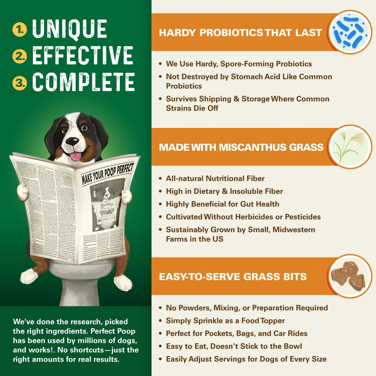 Perfect Poop Digestion & General Health Supplement for Dogs: Fiber, Prebiotics, Probiotics & Enzymes Relieve Digestive Conditions, Optimize Stool, and Improve Health (Chicken, 30.0 oz)