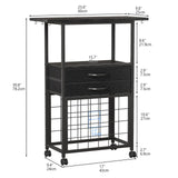 VENNQD Organizer and Storage Stand Compatible with Cricut Machines,Rolling Storage Cart/Shelf with 24 Vinyl Roll Holders，2 Fabric Drawer,Accessories Holder,Tool Hook for Craft Room Home (Black)