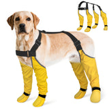 BiPawTi Dog Suspender Boots, Anti-Dust/Anti-Slip Dog Boots for Outdoor, 6-Point Adjustable Suspender Pants for Hardwood Floors/Snow Walks, 360° Reflective Paw Protectors Legging Shoes (XL)