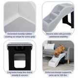 Trixie Lightweight Pet Stairs with Non-Slip Rubber Treads - 3 Step Stairs for Dogs and Cats to Reach Beds and Couches - Foldable and Easy to Store - Light Gray
