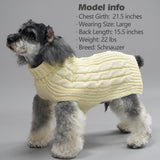 KYEESE Dog Sweaters for Medium Dogs with Golden Thread Turtleneck Dog Cable Knit Pullover Sweaters for Cold Weather, Beige, X-Large