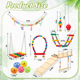 Sonwyoung Parakeet Cockatiel Bird Toys, Bird Toys for Parakeets, Cockatiel Cage Accessories, Perches Cage Parrot Ladders for Hanging Swinging Standing Chewing Climbing Training