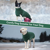 Queenmore Large Dog Sweater,Dog Sweaters for Extra Large Dogs Girls Boys,Warm Pullover Sleeveless Winter Dogs Sweaters,Pet Christmas Coat for Extra Large Breeds,Pitbull, Boxer(Green,2XL)