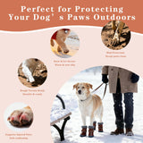 Dog Cowboy Boots for Small Dogs, Dog Shoes and Paw Protectors with Soft Gray Fluffy Lining, Non-Slip Rubber Sole, Adjustable Velcro Strap for Secure Fit, Perfect for Winter Snowy Days