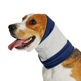 Dog Calming Hoodie for Anxiety Relief, Noise Cancelling, Triple-Layer Ear Muffs Protection Wrap with Silent Velcro; Essential During Grooming, Thunder, Fireworks or Hematoma (Blue,S)
