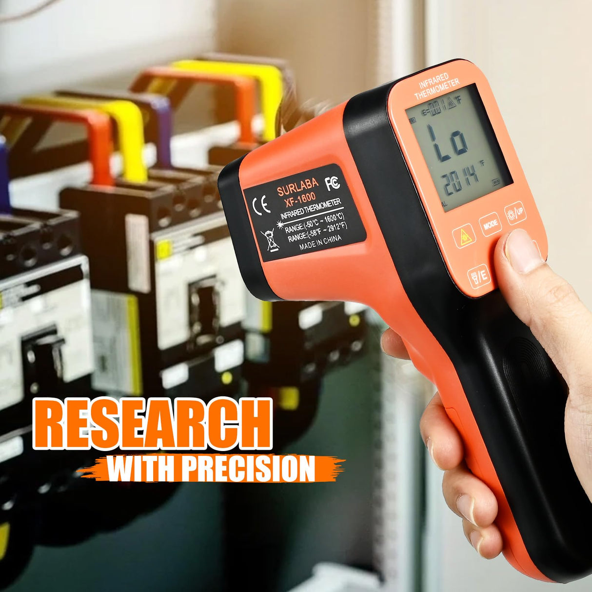 SURLABA High Temp Thermometer Gun, Laser Thermometer Gun -58℉~2912℉(-50℃ ~ 1600℃), 30:1 Industrial Laser Thermometer Gun, Non-Contact Thermometer for Pizza ovens, Kiln, Forge (NOT for Human)