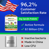 BARK&SPARK Dog Probiotics & Digestive Enzymes (Gut Health) Allergy & Itchy Skin - Pet Diarrhea Gas Treatment Upset Stomach Relief, Digestion Health Prebiotic Supplement Tummy Treat (180Ct Chicken)