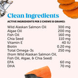 Pet Honesty Omega Skin Health Chews for Dogs, Alaskan Salmon Oil, Omega-3 Fish Oil, Krill, Spirulina, Omega-3s, Healthy Skin & Coat, Itchy Skin, Dog Allergies, May Reduce Shedding (90 Count)