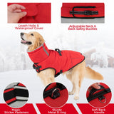 Mihachi Dog Coat for Small Dogs, Warm Dog Winter Coat Waterproof Dogs Jacket with Harness Built in Reflective Pet Fleece Vest, Puppy Cold Weather Coats Turtleneck & Windproof Dogs Snowsuit, Red S