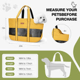 Lekereise Dog Purse Carrier for Small Dogs, Cats - Dog Carrier Purse with Secure Harness Clip, Dog Tote Bag Carrier, Large Space, Breathable Design(Yellow)