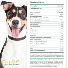 Load image into Gallery viewer, Ocu-GLO Cat &amp; Dog Senior Supplement for Eye Support - Chewable Vision Vitamins Supplements for Large and Small Pets Care with Lutein, Omega-3 Fatty Acids, Grape Seed Extract &amp; Antioxidants
