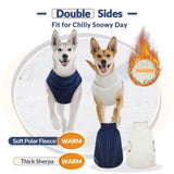 ROZKITCH Dog Coats for Large Dogs with Double Sided Polar Fleece and Sherpa for Cold Weather in Winter, Windproof Turtleneck Sweater with Adjustable Drawstring and Velcro DarkBlue 3XL