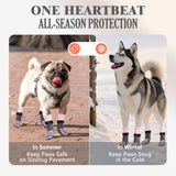 AIEDOULER Anti Slip Dog Socks to Prevent Licking Paws, Double-Sided Grippy Dog Socks for Hardwood Floors, No Twist Paw Protector for Hot/Cold Pavement, Dog Booties for Small Medium Large Senior Dogs
