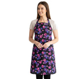 Ladybird Line 614 Unisex Pink and Purple Paw Print Waterproof Pet Grooming and Styling Apron, Hair and Bleach Resistant, 2 Front Pockets and Adjustable Neckband and Mesh Lined for Comfort