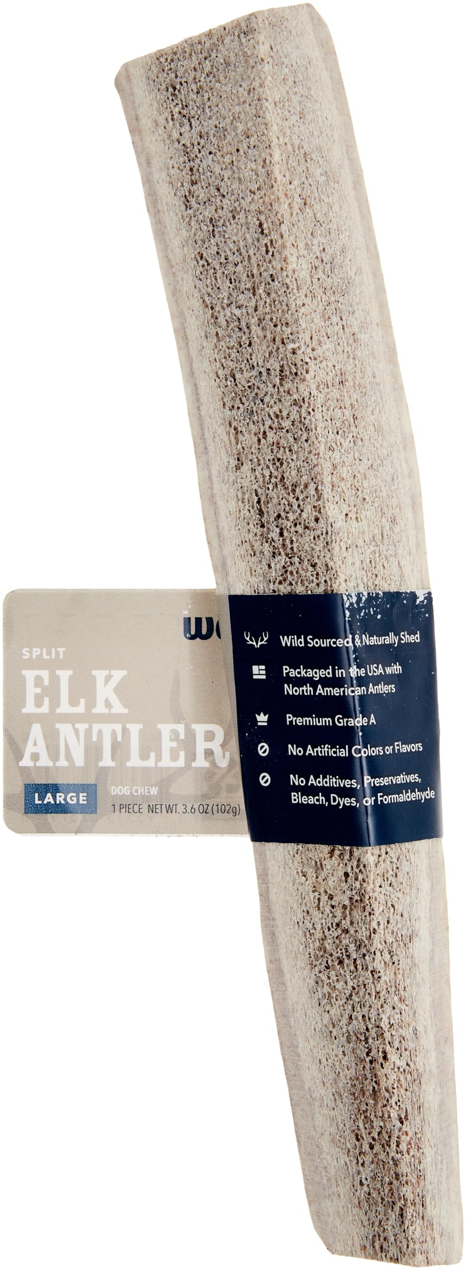 Wag Split Elk Antler, Naturally Shed, Long Lasting for Aggressive Chewers, Large (Best for Dogs 30-45 lbs)