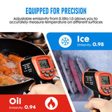 SURLABA Infrared Thermometer, Digital Temperature Gun with Patented Circular Laser, Non-Contact Laser Thermometer Gun for Cooking/Ovens/Home Repairs, -58℉~1022℉ (-50℃-550℃), Not for Use on Humans