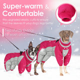 AOFITEE Large Dog Coat Warm Dog Jacket for Winter, Dogs Winter Coat with Harness Built in, Reflective Turtleneck Dogs Puffer Jacket Snowsuit, Full Body Fleece Coats for Small Medium Large Pet, XXL