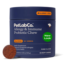 Load image into Gallery viewer, PetLab Co. Allergy &amp; Immune Probiotics for Dogs, Support Seasonal Allergies, Gut &amp; Digestive Health - Pork Flavor - 30 Soft Chews - Packaging May Vary
