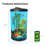 Koller Products Plastic 6-Gallon AquaView 360 Aquarium Kit for Tropical Fish, Betta Fish with LED Lighting and Power Filter Clear, 4-Piece Set