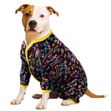 LovinPet Large Dog Pajamas - Stretch Knit Dog Shirt, PJs for Pitbulls, Unicorn Print, Lightweight Pullover Pet PJs, Pet Pajamas for Dogs, Pitbull Clothes, Pitbull Shirt, Blue L
