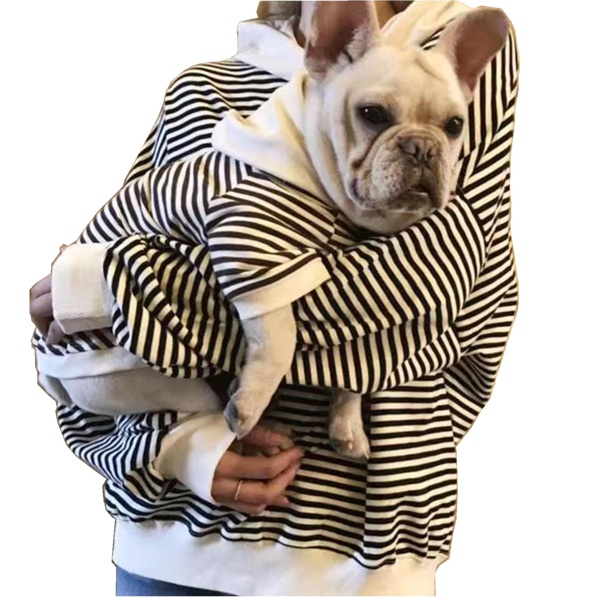 Matching Dog and Owner Clothes Separately Sold,Striped Mom Dad Dog Hoodie for Small Dogs Cats,Puppy Sweatshirt Fall Winter(Black,Owner XL)