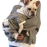 Matching Dog and Owner Clothes Separately Sold,Striped Mom Dad Dog Hoodie for Small Dogs Cats,Puppy Sweatshirt Fall Winter(Black,Owner XL)