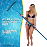U.S. Pool Supply Pool Brush Head for Inground Pools - 18" Stainless Steel Pool Brush, Metal Wire Bristles, Scrubbing Scrubber Brushes - Remove Calcium Build-Up on Tiles, Rust Stains on Concrete Walls
