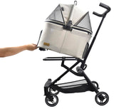 ROODO 2026 Upgraded Version 3 in 1 Dog Cat Stroller with Detachable Carrier Lightweight Folding Portable All Terrain Pet Travel System Puppy Kitty Doggie Bunny Stroller for 30lbs(Light Khaki)